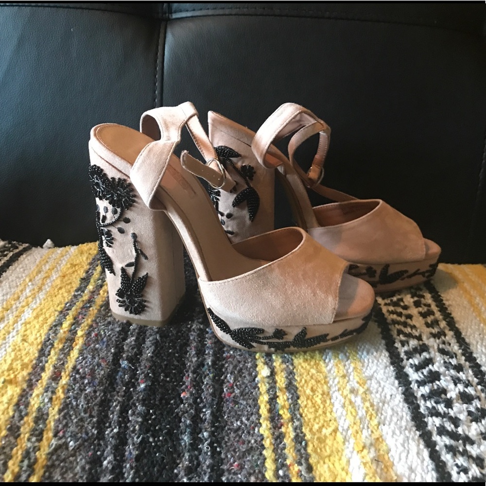 Topshop beaded platforms